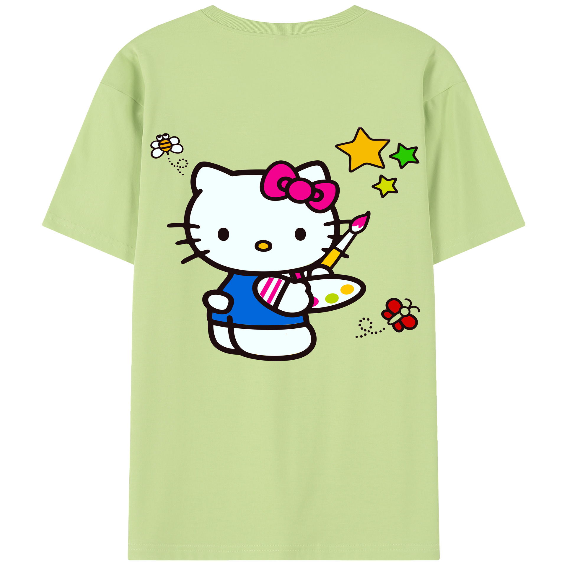 （画像用） Hello Kitty ハローキティ 綿100％半袖Tシャツ（背面プリント）